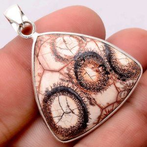 Natural Mexican Birds Eye Jasper Solid Silver